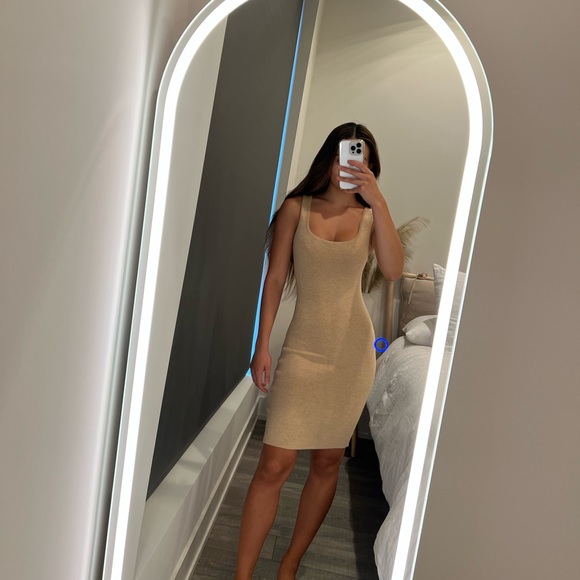 Midi Knit Dress - Taupe - Picture 1 of 3